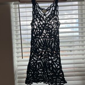 Free People Black Lace Swim Coverup Dress XS